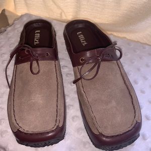 Uffizi suede and leather mules